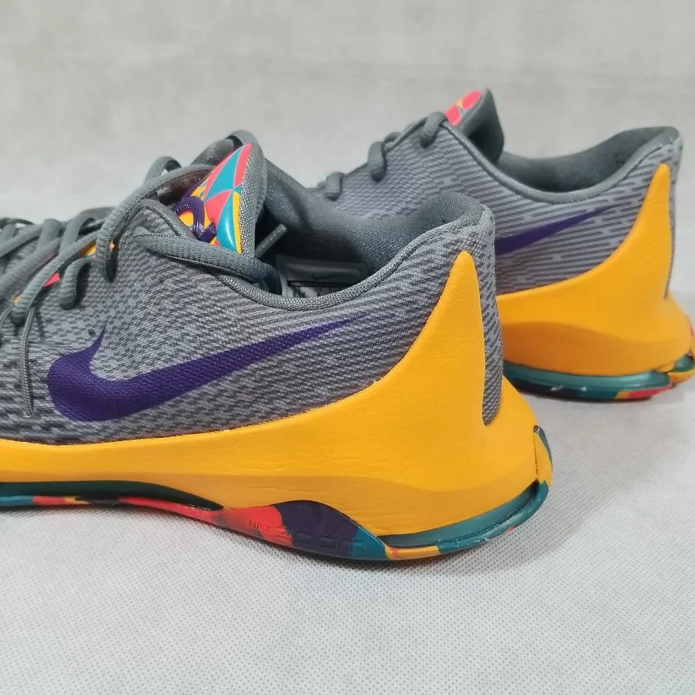 NIKE KD 8 Boys Size 7 Shoes Prince George Basketball‎ Sneaker Gray Multi